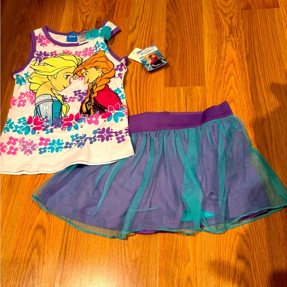 Disney Other - Disney Frozen Girls Purple Skort Set